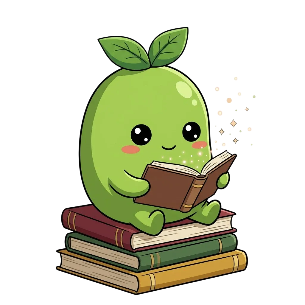 Beanie reading a book