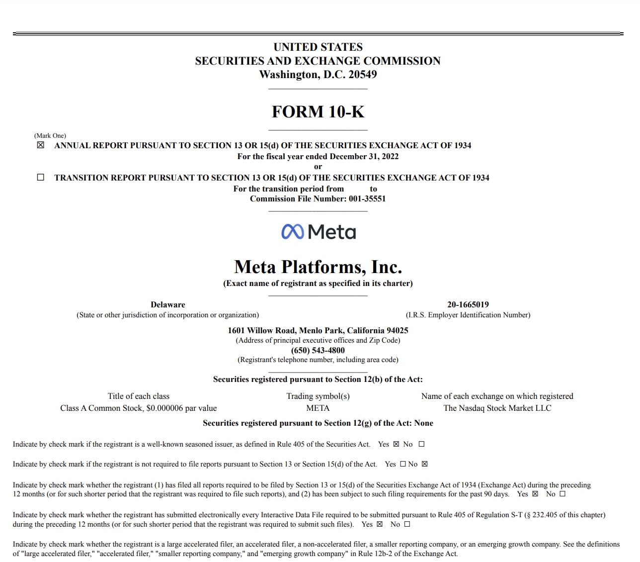 Meta Income Statement